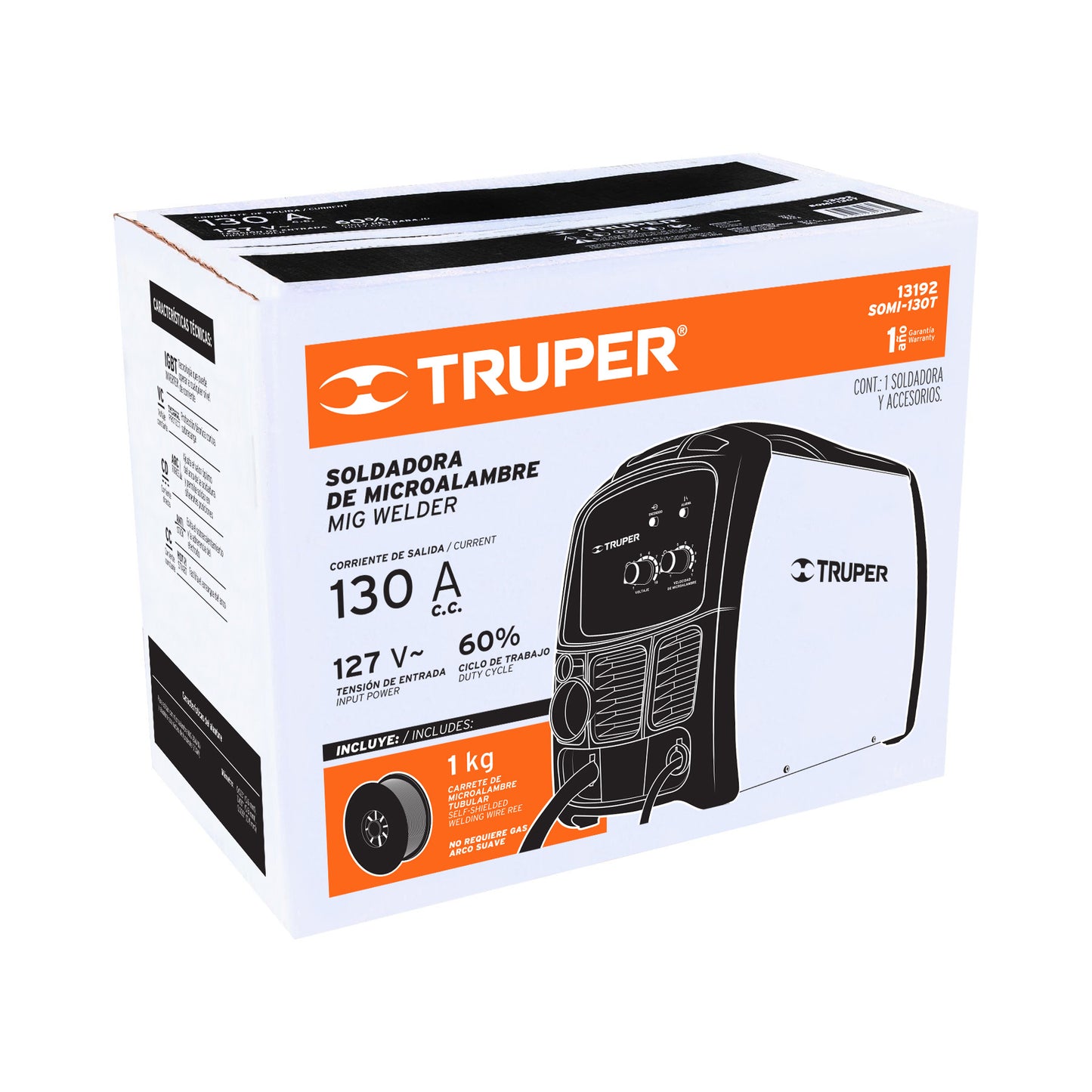Soldadora Inversora TRUPER 130A 127V CA COD 13192 CLAVE SOMI-130T