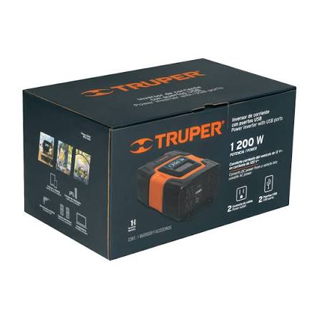Inversora de corriente TRUPER con puerto USB 1200 W Clave INCO-1000