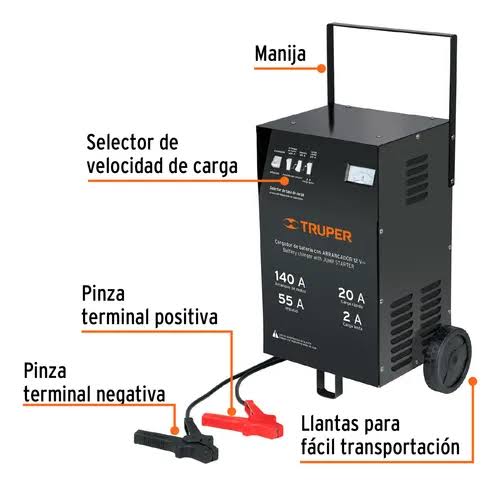 Cargador de baterias Truper 13028 (Clave: CARBA-140