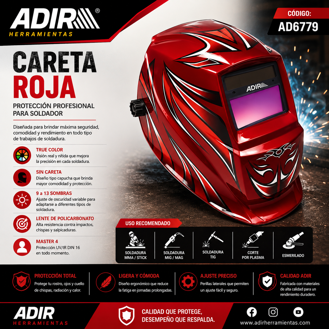 Careta Electrónica ADIR Sku 6723