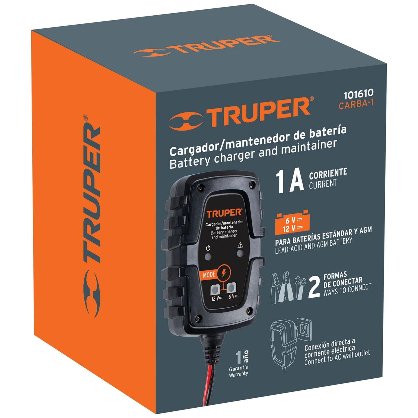 Cargador de Baterias Truper código 101610  clave  CARBA-1.