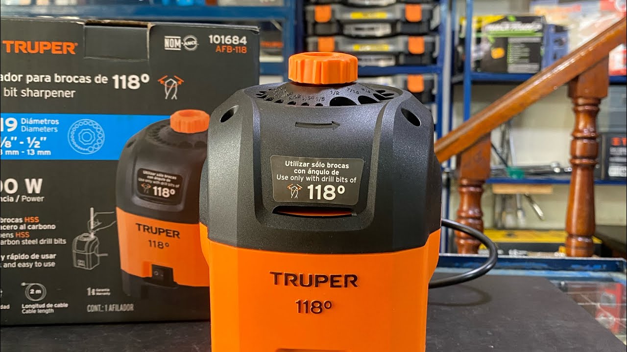 Afilador eléctrico para brocas TRUPER COD 101684 con punta de 118° (clave AFB-118).