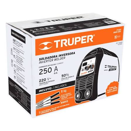 Producto: Soldadora inversora 250A, 220V, Truper Expert.                 Código: 17411
Clave: SOIN-250
