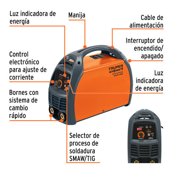 Soldadora inversora 160A, bi-voltaje 127/220V, Truper Expert.          Código: 13695
Clave: SOIN-120/160
