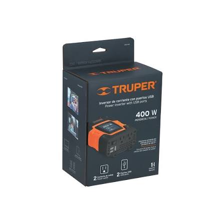 Inversor de corriente TRUPER COD 10449 de 400 W (Clave: INCO-400).