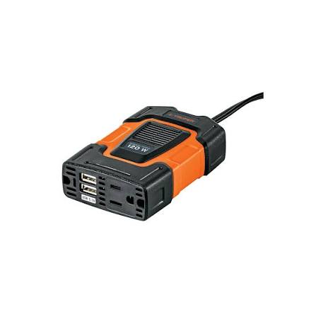 Inversor de corriente TRUPER COD 10447 de 120 W diseñado para uso automotriz. CLAVE INCO-100