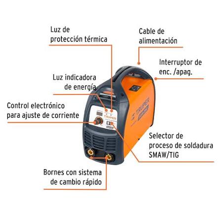 Soldadora Inversora 200A, 220V Truper Expert (Código 13696), clave SOIN-200,