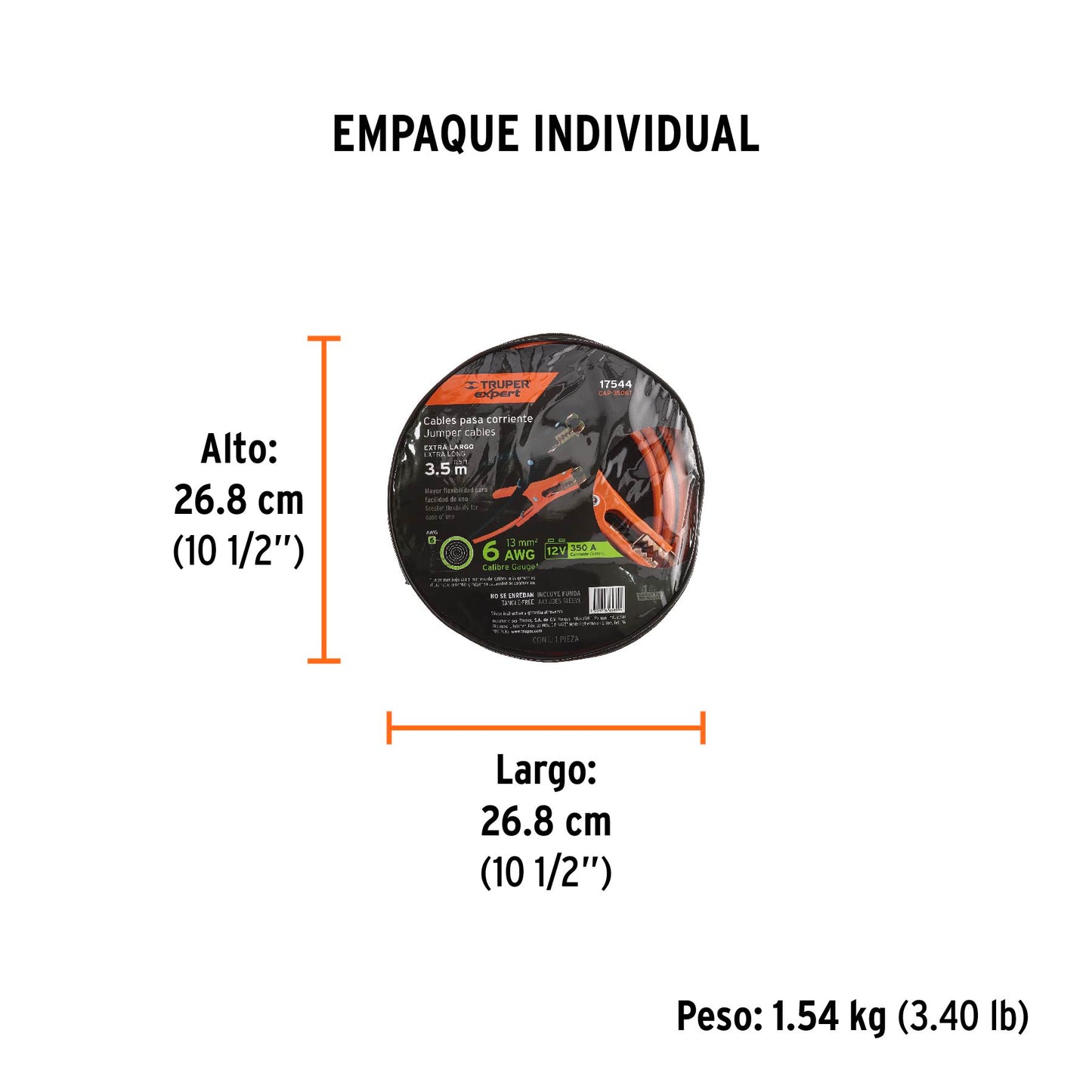 Cables Truper pasa corriente        COD 17544
Clave de producto: CAP-3506T