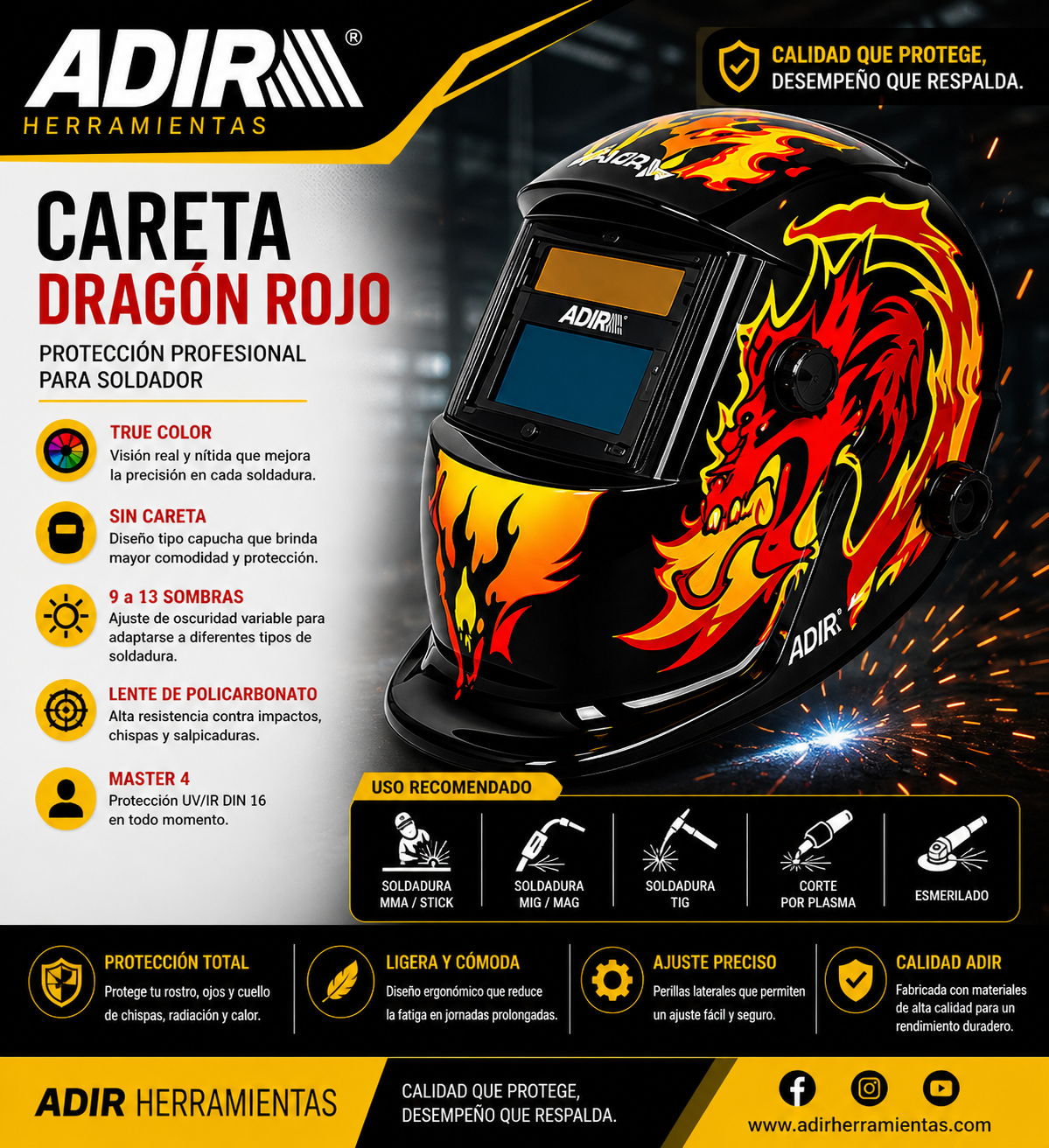 Careta Electrónica ADIR Sku 6775