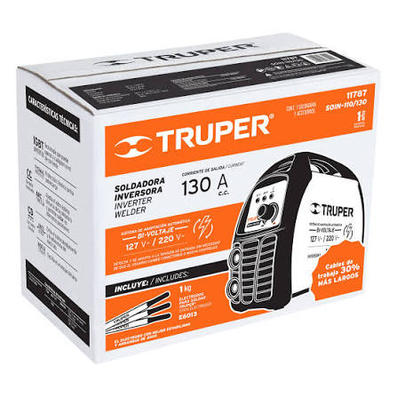 Soldadora inversora Truper Código 11787 de 130 A,  Clave SOIN-110/130.